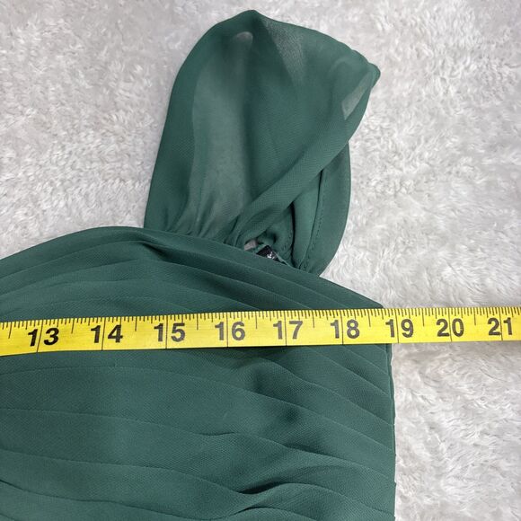 Azazie Millie Dark Green Chiffon Bridesmaid Maxi Dress A12 NWT Wedding Formal - Picture 11 of 15